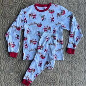 Pottery Barn Kids Heritage Christmas Adult Pajamas Size M Santa Family Tight Fit